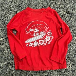 Red Long Sleeve Mickey Mouse Rashguard